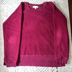 Michael Kors Cranberry Sherpa Sweatshirt